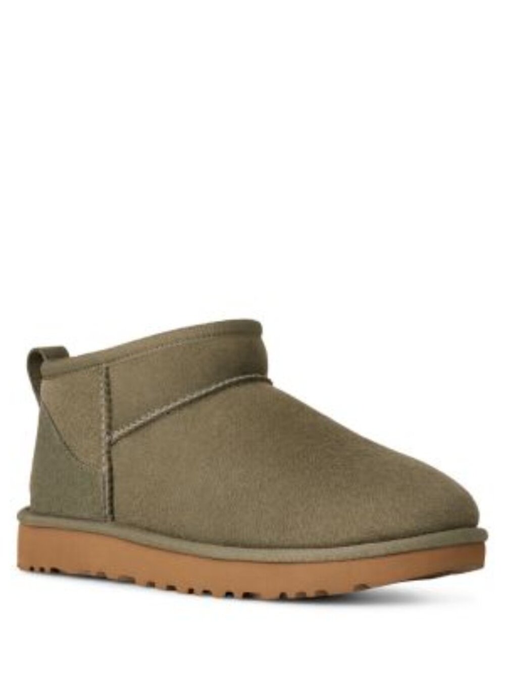 UGG Women's Classic Ultra Mini Shearling Booties in  Moss Green/Amphora